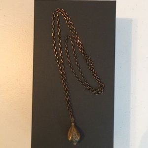 Fabulina Grey Crystal Drop Necklace